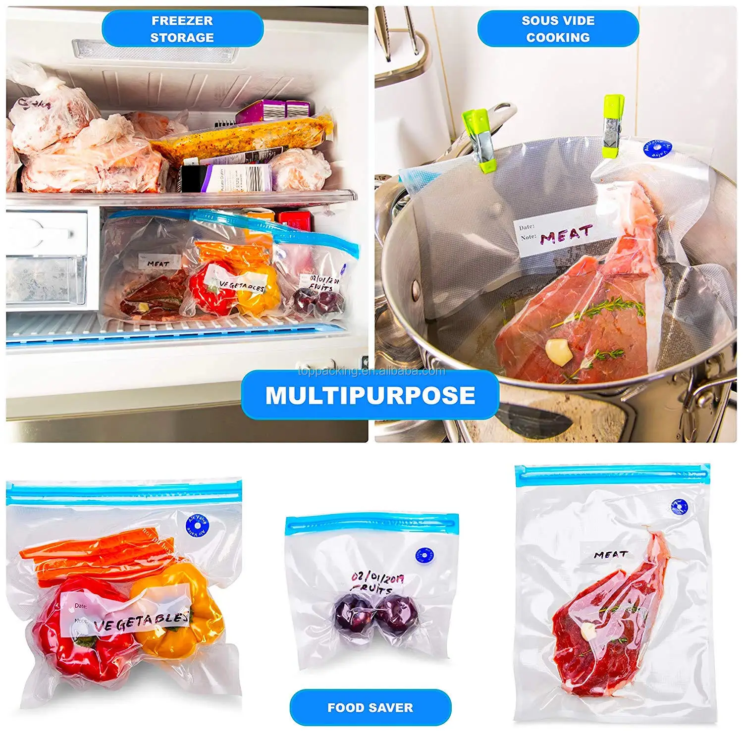 Manufacturers BPA Free Food Grade Vacuum Freezer Storage Bags Stasher  Reusable Silicone Food Bag Classified Food Storage Bag - China Vacuum  Sealer Bag, Food Vacuum Bag