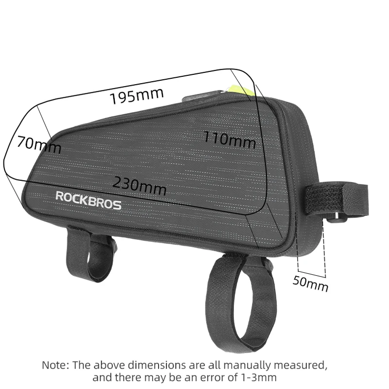ROCKBROS Cycling Bike Bicycle Top Front Tube Bag Waterproof Frame Bag Big Capacity 1.1L MTB Bicycle Pannier Reflective bike bag,bicycle bag,bike accessory,bike storage box