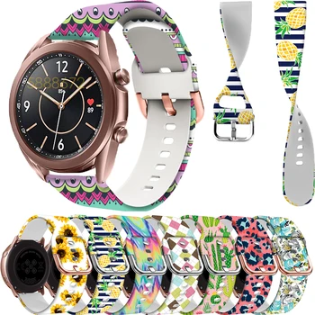 

printing Wristband for Samsung galaxy watch 3 41 SM-R850/Active 2 40 44/S2 Strap for Garmin Forerunner 245 645 Silicone Strap