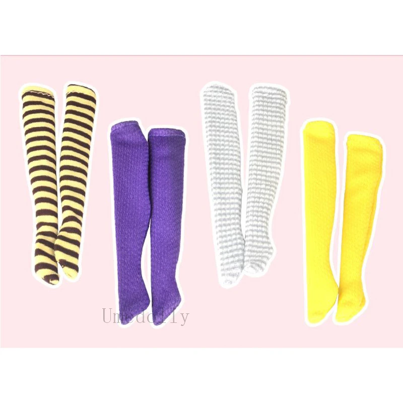 Случайные 3 пары модных чулок для кукол 1/6 Blyth Barbies Pullip Licca носки аксессуары одежды