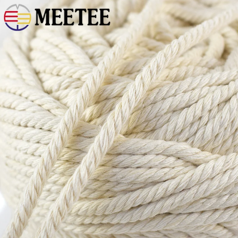Meetee 4 мм X 100 м натуральный хлопок макраме шнур бежевая нить DIY настенное комнатное растение вешалка ремесло Домашний текстиль декоративные аксессуары AP266
