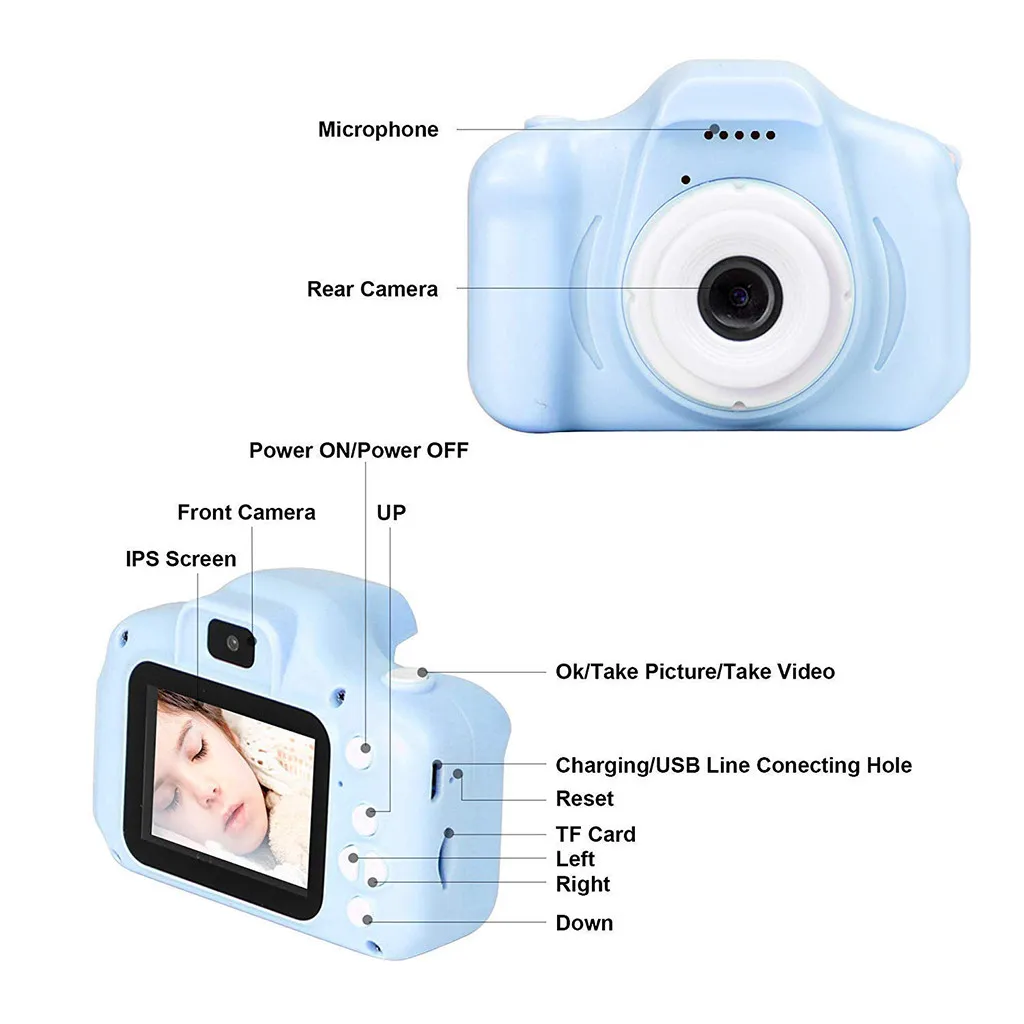 new Kids Digital Camera Children's Camera 2.0 LCD Mini Camera Children's Camera 32G SD Card Great Gift for Kids