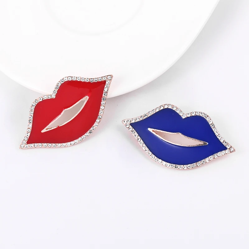 Новые Броши для женщин женские сексуальные красные губы Bijoux броши для хиджаба булавки Стразы блестящие Женские ювелирные аксессуары