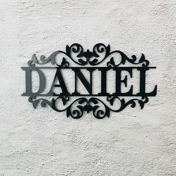 

Personalized Name Acrylic Black Sign Custom Outdoor Hanging Family Name Sign Monogram Garden Door Sign Wedding Wall Decor