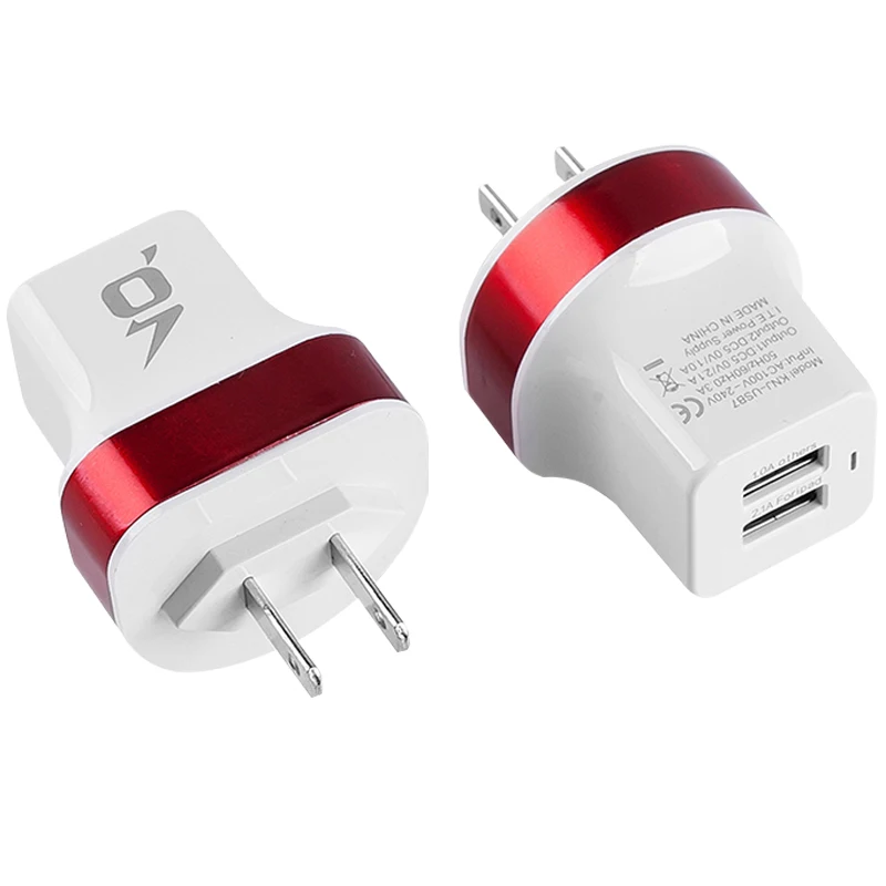 US-Red США Мульти USB настенное зарядное устройство портативное 2 порта зарядное устройство кирпич путешествия штекер куб телефон зарядка iPhone X/8 Plus/8 iPad samsung Galaxy - Цвет: US-Red