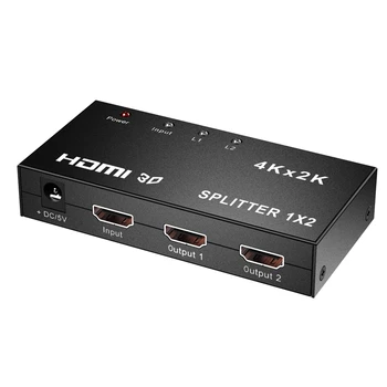 

HDMI Splitter 1 in 2 Out 4K x 2K Same Screen Splitter Long Video Splitter HDMI 1x 2 Switcher for Set-Top Box, HDTV(EU Plug)