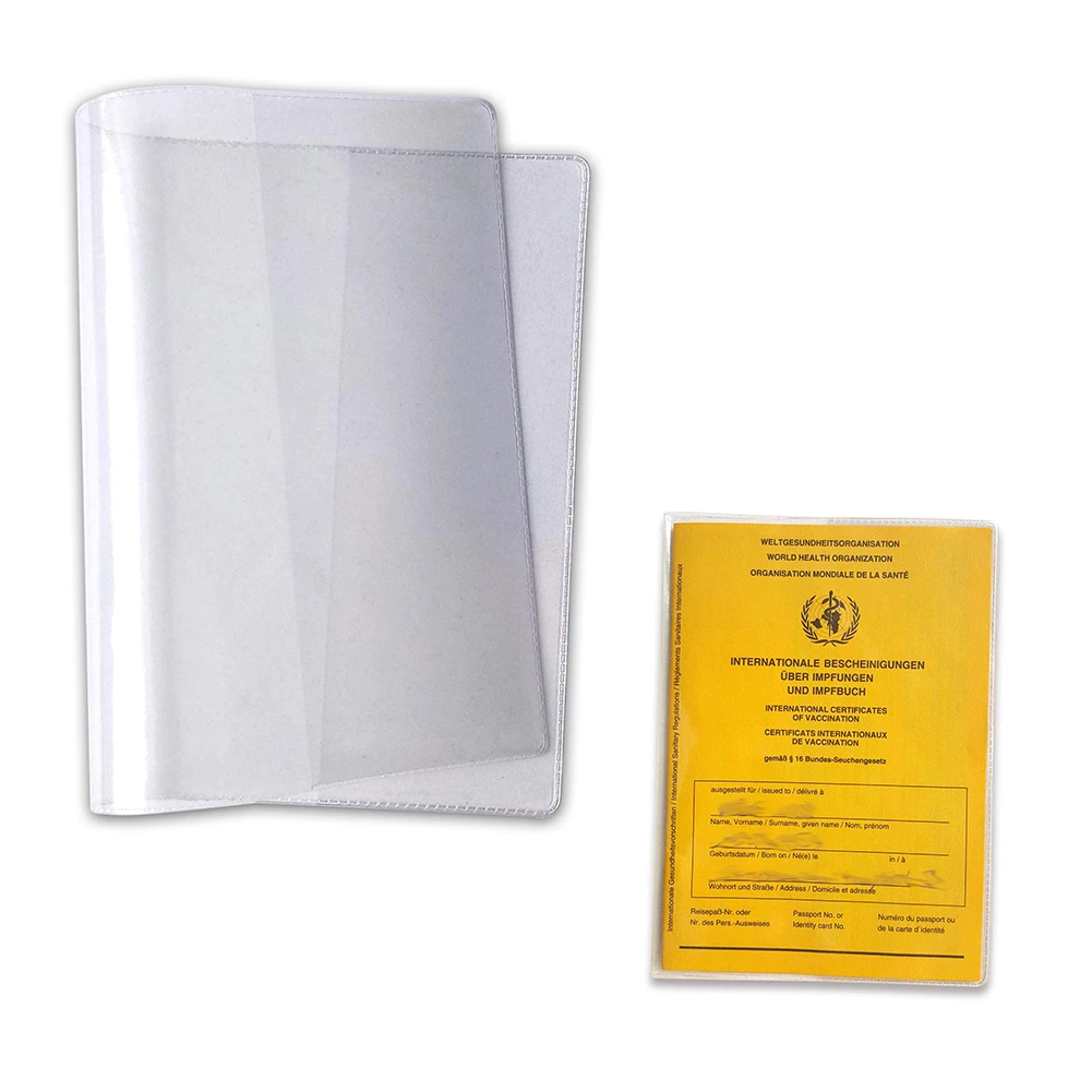 4pcs Passport Holder Cover Waterproof Transparent Protective Case for International Certificate of Vaccination 1