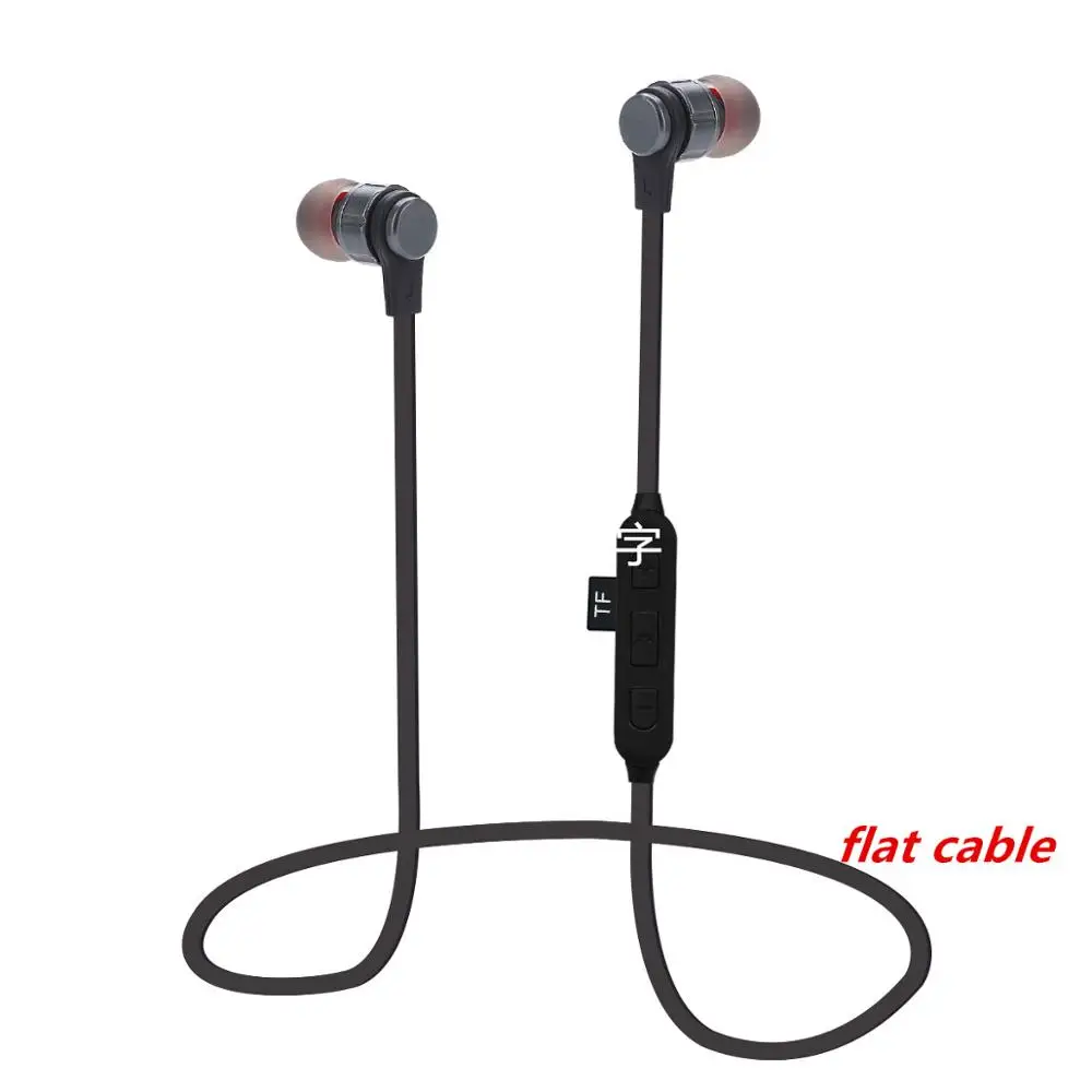Magnet Headphone Insert memory card With Mic Wireless Metal Earphones sports bluetooth Headsets Subwoofer for device 4.2 version