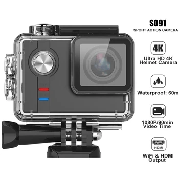

SO91 Action Camera Sports Action Video Camera HD 4K 12MP Action Camera 60M Waterproof WIFI Bluetooth Helmet Video Cam