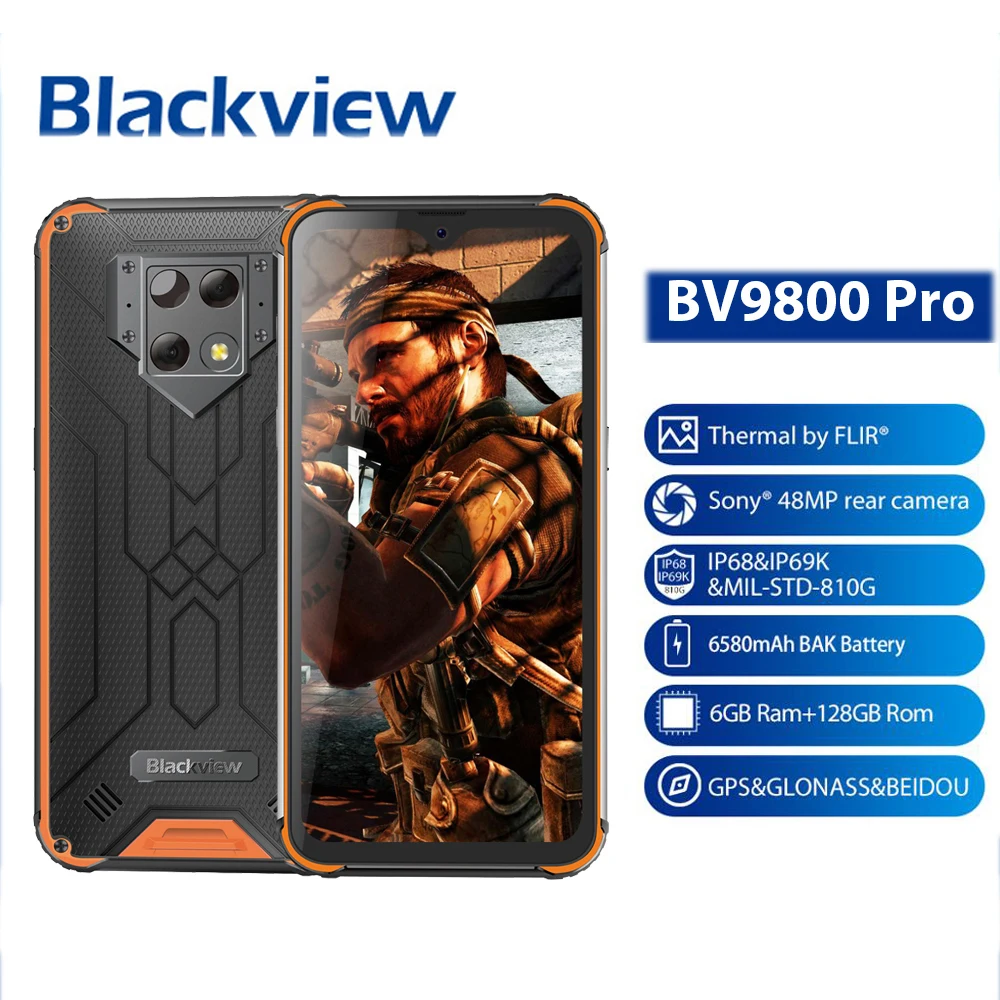 Тепловизионный мобильный телефон 6 ГБ + 128 Гб Смартфон Helio P70 Android 9 0