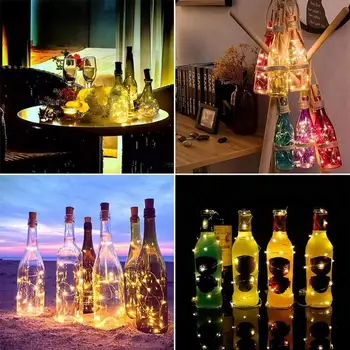 

1/2m Cork Shaped LED Night Fairy String Light Wine Bottle Lamp Party Christmas Celebration Decorations for Home