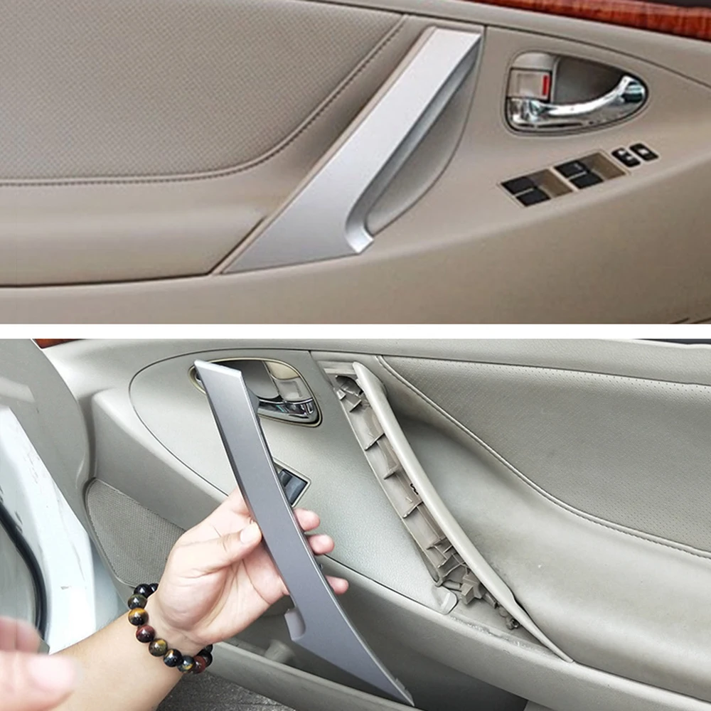 With double tape Door Handle Cover Silver Car Interior Trim Indoor Door Handle Armrest For Toyota Camry 2006-2011 ► Photo 3/6