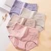 LANGSHA 4Pcs/lot High Waist  Panties Women Breathable Cotton Underwear Cute Print Seamless Briefs Sexy Girls Slimming Underpants ► Photo 1/6