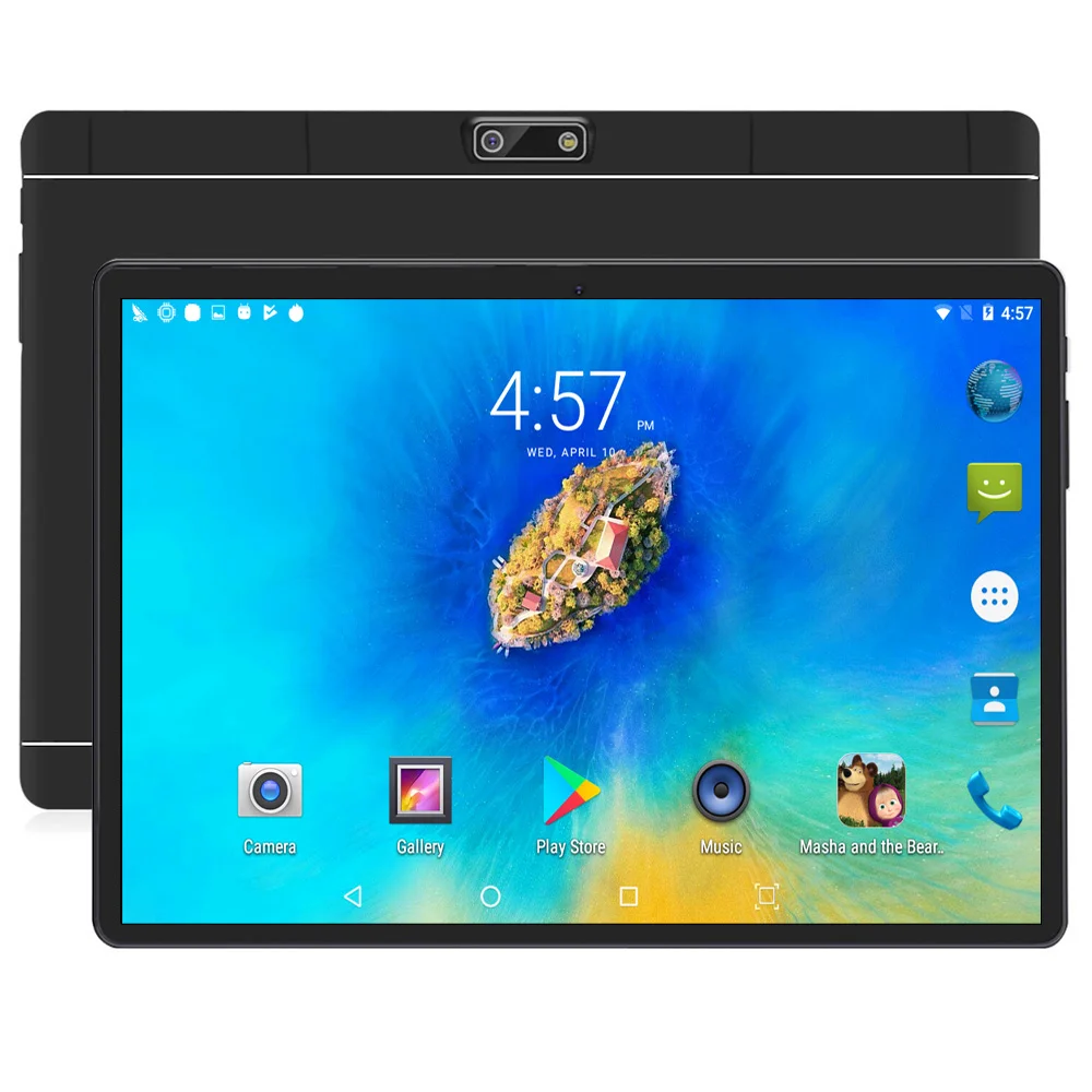 10,1 дюймов планшетный ПК 2.5D стальной экран Android 7,0 Google 3g вызов Восьмиядерный 4 Гб ram 64 Гб rom Wi-Fi Bluetooth ips+ комплект еды