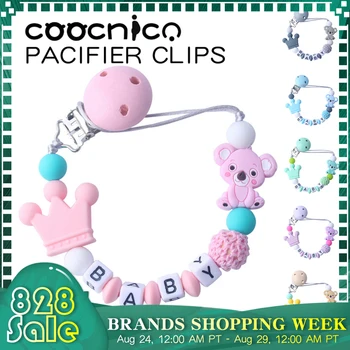 

Baby Pacifier Clips Silicone Pacifier Chain Wood Pacifier Holders Baby Teether Pacifier Clips