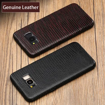 

For s10 Luxury Genuine Leather Phone case For Samsung Lalaxy s10 Plus Lizard texture cases covers sheath For Galaxy s10+ case
