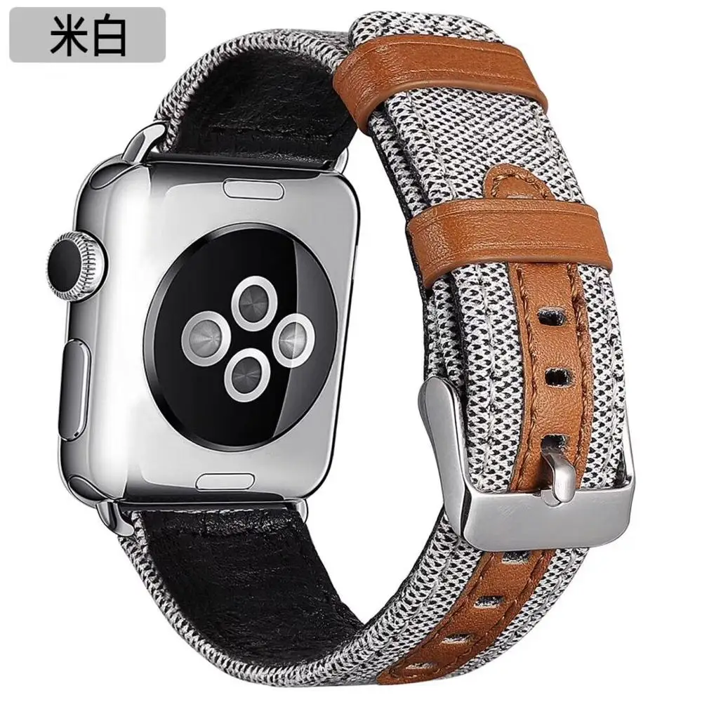Тканевый кожаный ремешок для apple watch band 38 мм 40 мм браслет для iwatch band 42 мм 44 мм браслет серии 5 4 3 2 1
