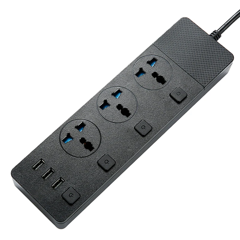 Универсальное зарядное USB устройство с свинцовый шнур-Удлинитель сетевой фильтр, 3 зарядное устройство USB multi, 3 отверстия сдвоенная розетка, Европейский Стандартный бортовые полоски розетка