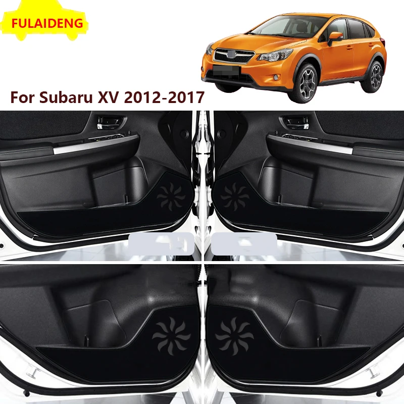 4 шт. для Subaru XV 2012- износостойкая кожа Сторона двери анти-удар Защитная Наклейка отделка автомобиля Стайлинг