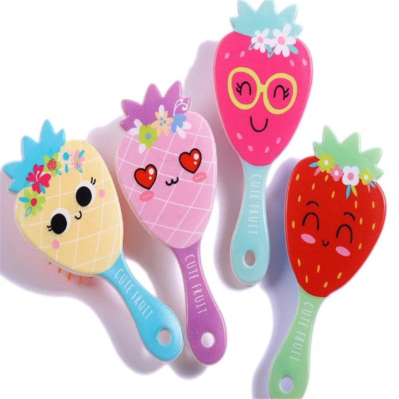 Strawberry CartoonAir Bag Hairdressing Comb Lovely Air Cushion Comb Children's Comb Massage Oval Travel Hair brush Comb