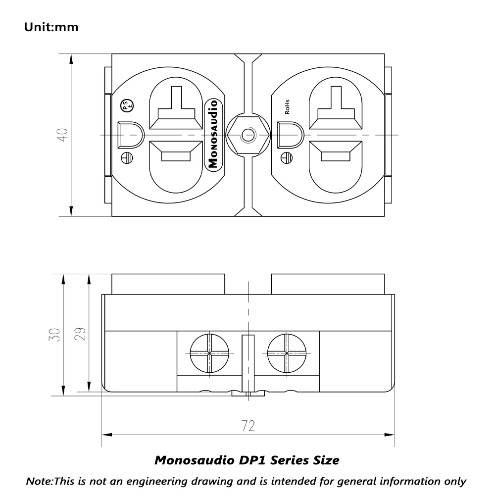 Monosaudio DP1G 고급 AC 전원 커넥터 순수 구리 금 도금 듀얼 미국 전원 소켓 Hifi 오디오 전기 콘센트