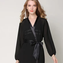 Имитация шелковые пижамы женская ночная рубашка с подвязками халат из трех частей Пижама с кружевом