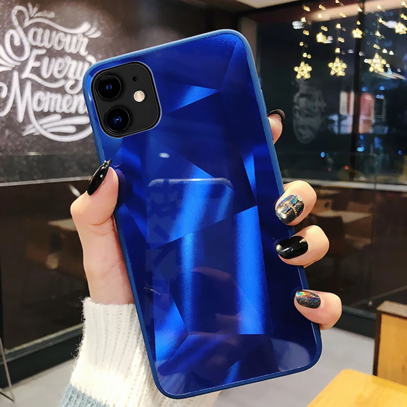 Чехол со стразами для iphone 11 pro xr xs max 7 8 6s plus, чехол funda etui, аксессуары, роскошный мягкий чехол с краями, задняя крышка из поликарбоната