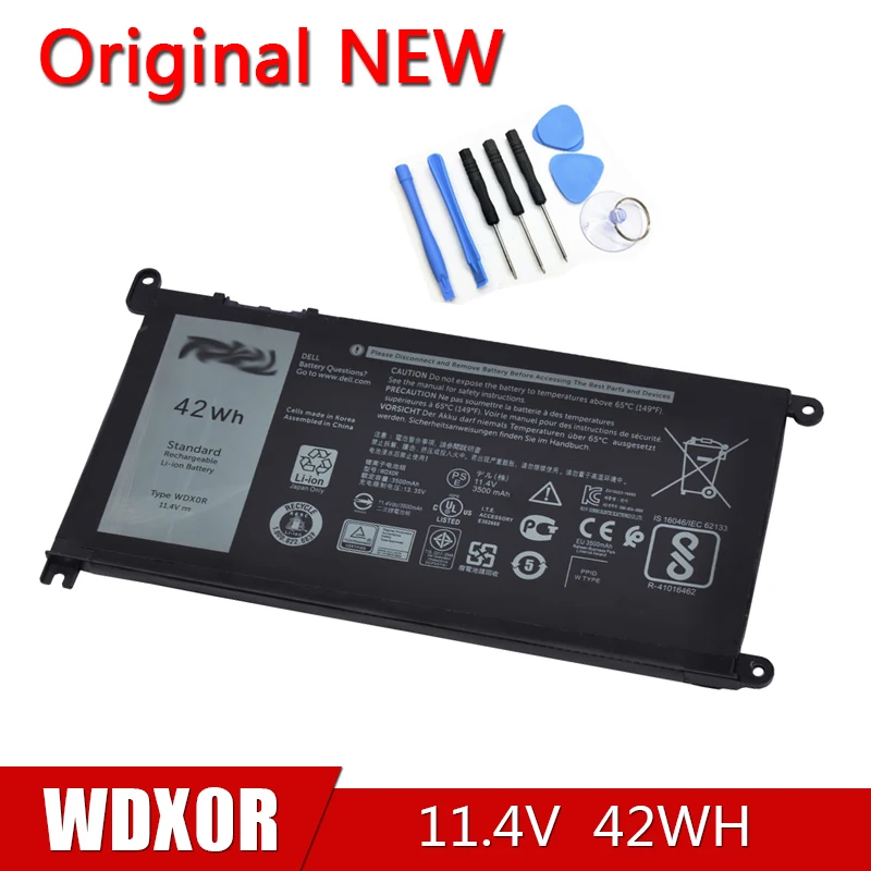Оригинальный аккумулятор WDX0R 3CRH3 для Dell Inspiron 13 5000 5468 5567 5568 5565 7368 14-7000 7560 Latitude 7460 3488