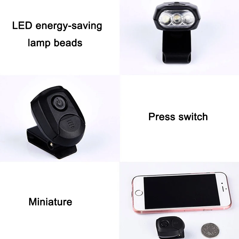 

3pcs Practical Mini Clip On Head Light Fishing Camp Hunting 3 LED Cap Hat Lamp WHShopping