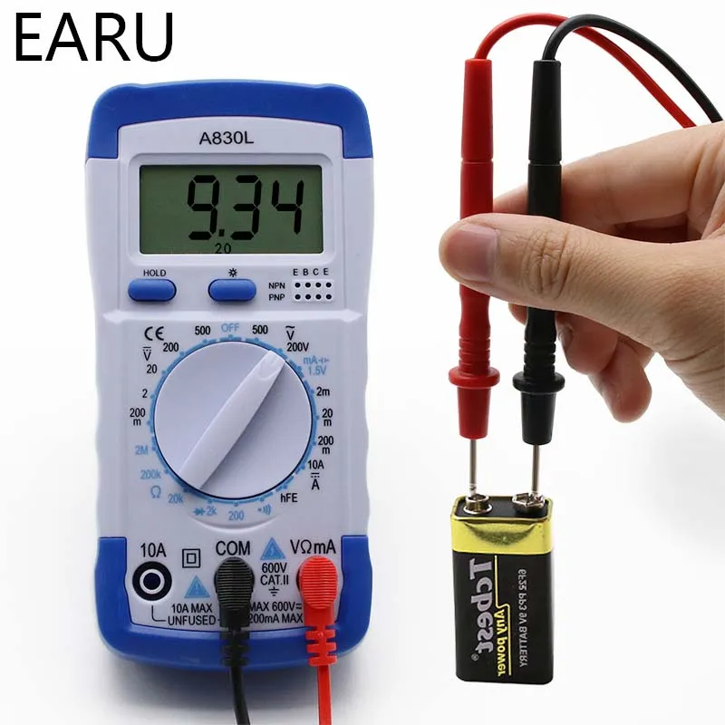 A830L LCD Digital Multimeter DC AC Voltage Diode Freguency Multifunction Volt Tester Test Current Voltmeter Ammeter Meter Gauge