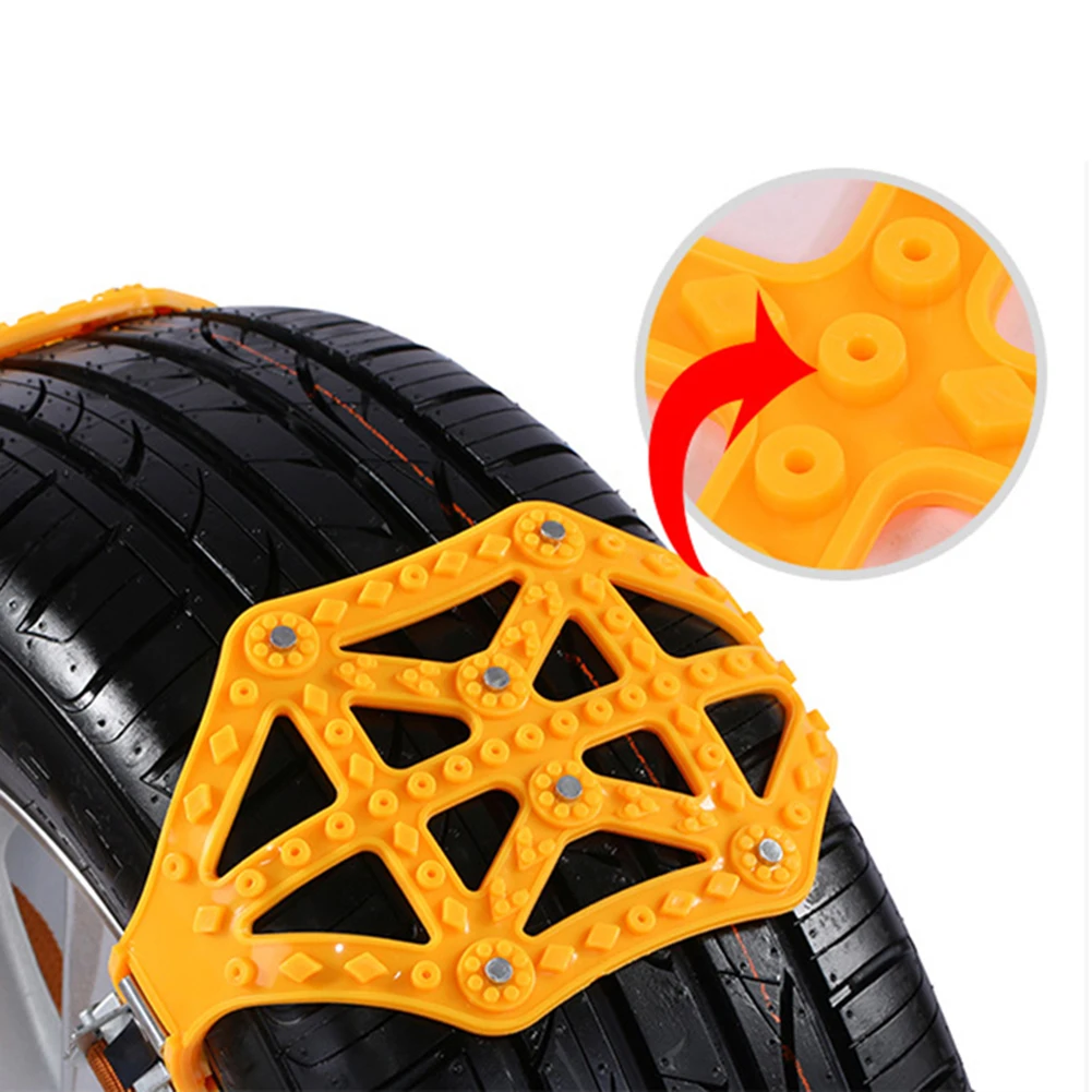 3pcs/set Car Tyre Winter Roadway Safety Tire Snow Adjustable Anti-skid Safety Double Snap Skid Wheel TPU Chains For Truck SUV