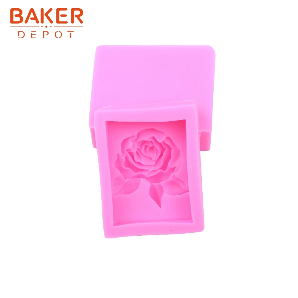 BAKER DEPOT 3D силиконовая форма для помадки Роза Мыло Свеча гипсовая форма для изготовления мыла вручную художественные инструменты DIY глина ремесла форма для украшения торта