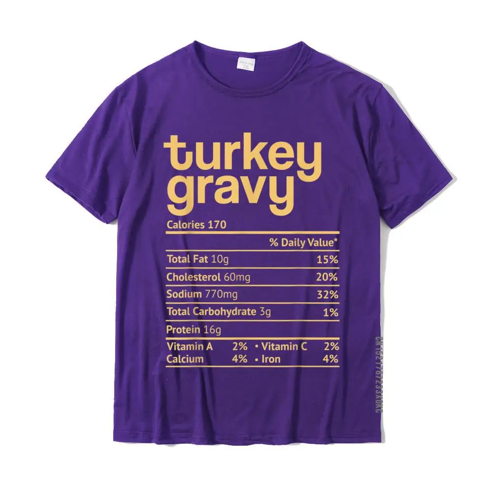 Party Gift O-Neck T-shirts Lovers Day Tops Tees Short Sleeve for Adult Classic Cotton Cool Tshirts Drop Shipping Turkey Gravy Nutrition Facts Funny Thanksgiving Christmas T-Shirt__MZ20254 purple