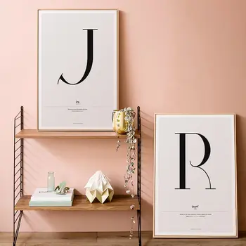 

Abstract English Letter Line Drawing Picture Home Decor Nordic Canvas Painting Posters Living Room Print Wall Painting Paris
