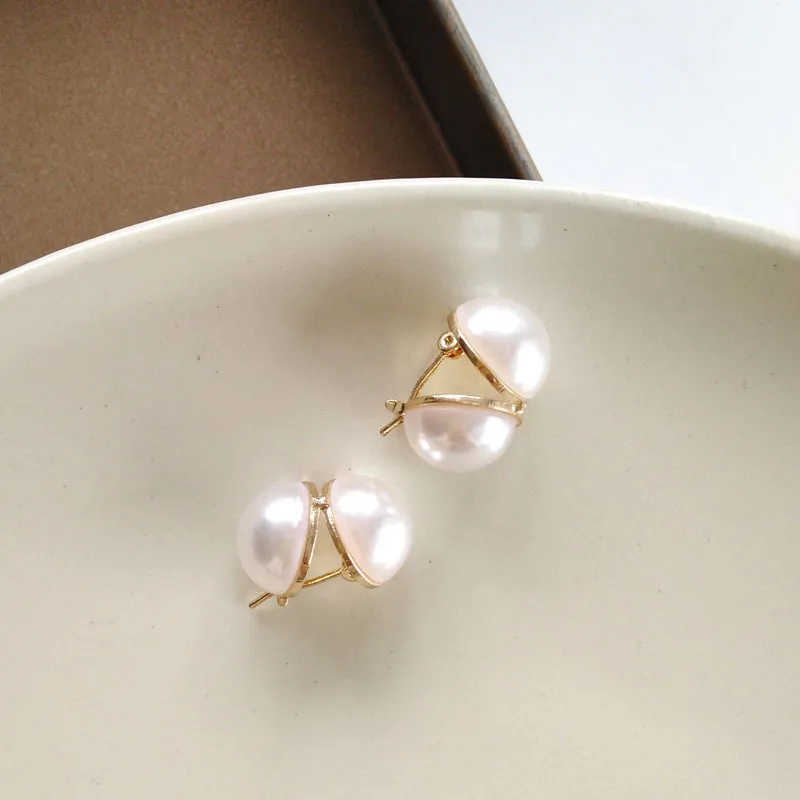 

Simulated-pearls Simple Hoop Earrings for Women Sweet Unique Earrings