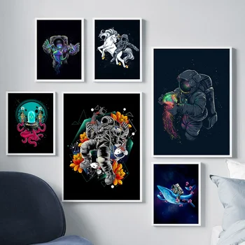 

Astronaut Spaceman Space Travel Wall Art Canvas Painting Nordic Posters And Prints Wall Pictures For Living Room Art Print Decor
