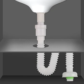 

Universal Kitchen Cover Up Basin Sink Water Strain with Flexible Flume Pipe Kit Y4QC