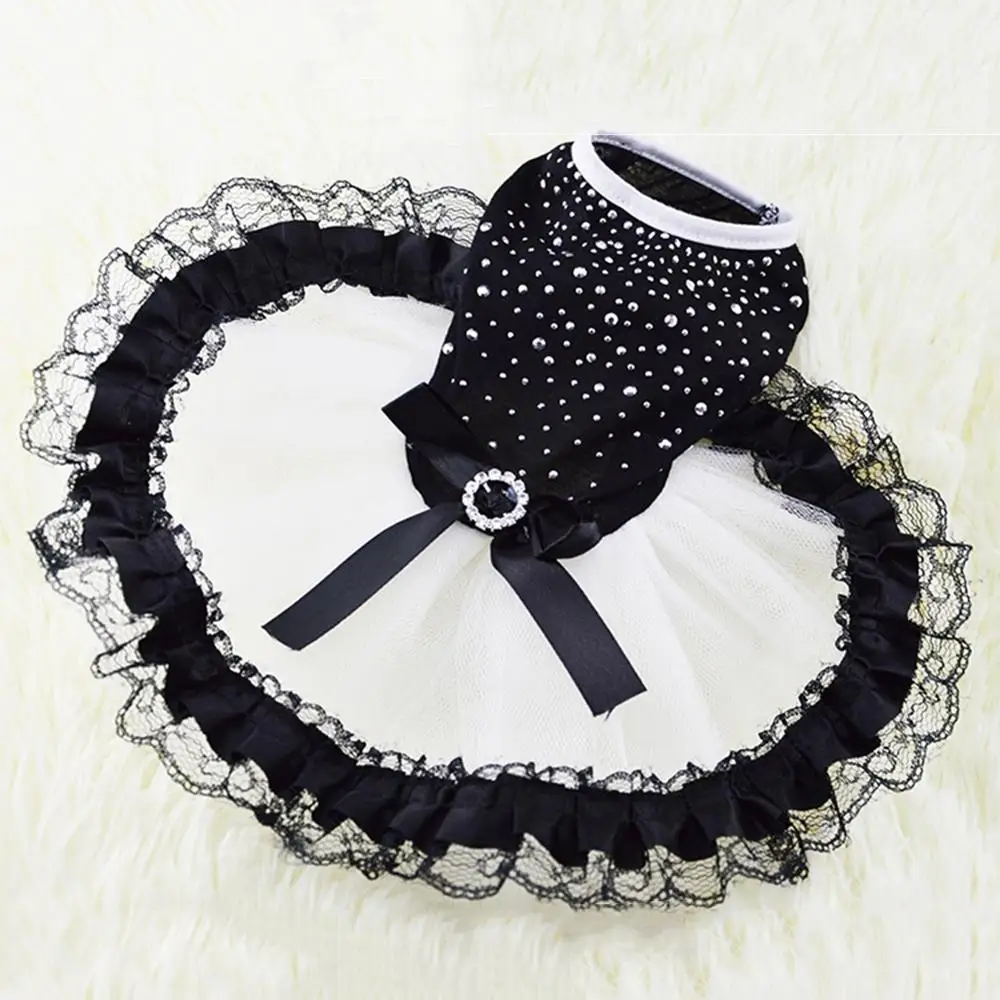 1Pcs Одежда для собак; платье-пачка с бантом; кружевная юбка; милый кот; щенок; милое платье принцессы; вечерние платья для собак - Цвет: 1Pcs