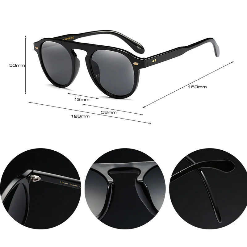 SHAUNA Модные украшение для ногтей женские круглые солнцезащитные очки ретро мужские желтый оттенок/прозрачные линзы Оттенки UV400
