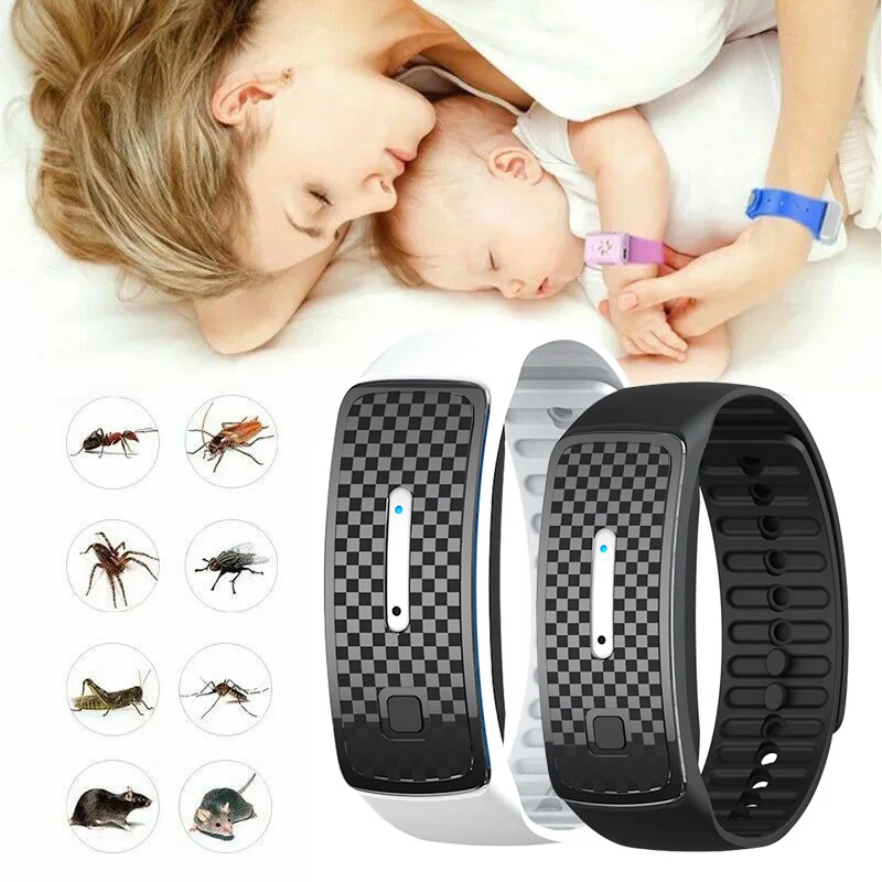 Low Cost Pulsera ultrasónica repelente de mosquitos para adultos, resistente al agua, antiplagas mmQKMDoA08q