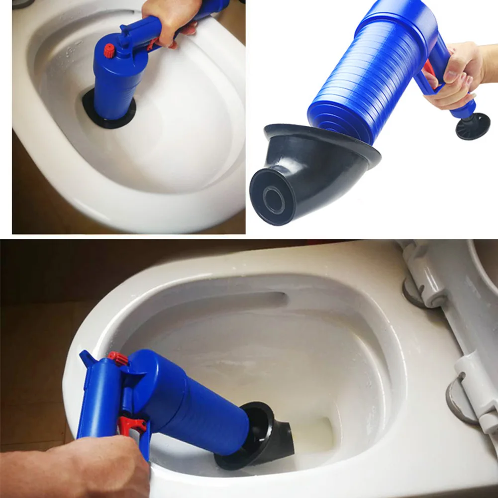 Air Power Drain Blaster Guns High Pressure Powerful Manual Sink Plunger Opener Cleaner Pump For