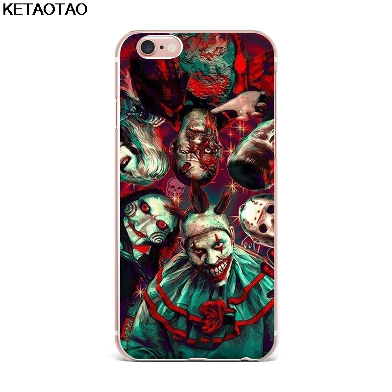 KETAOTAO клоун ужас телефон чехол s для iPhone 4S 5C 5S 6 6S 7 8 Plus XR XS Max чехол кристально чистый мягкий TPU чехол s - Цвет: Черный