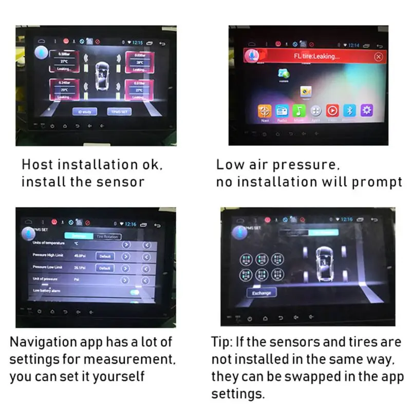 USB Android TPMS монитор давления в шинах/Android навигационная система контроля давления в шинах/беспроводные датчики передачи