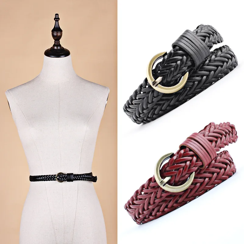 

top Women's Belt Elastic Soft Candy-Colored Hemp Rope Waist Leather Belt for Women Dress Fashion Thin Adjustable Female Belts