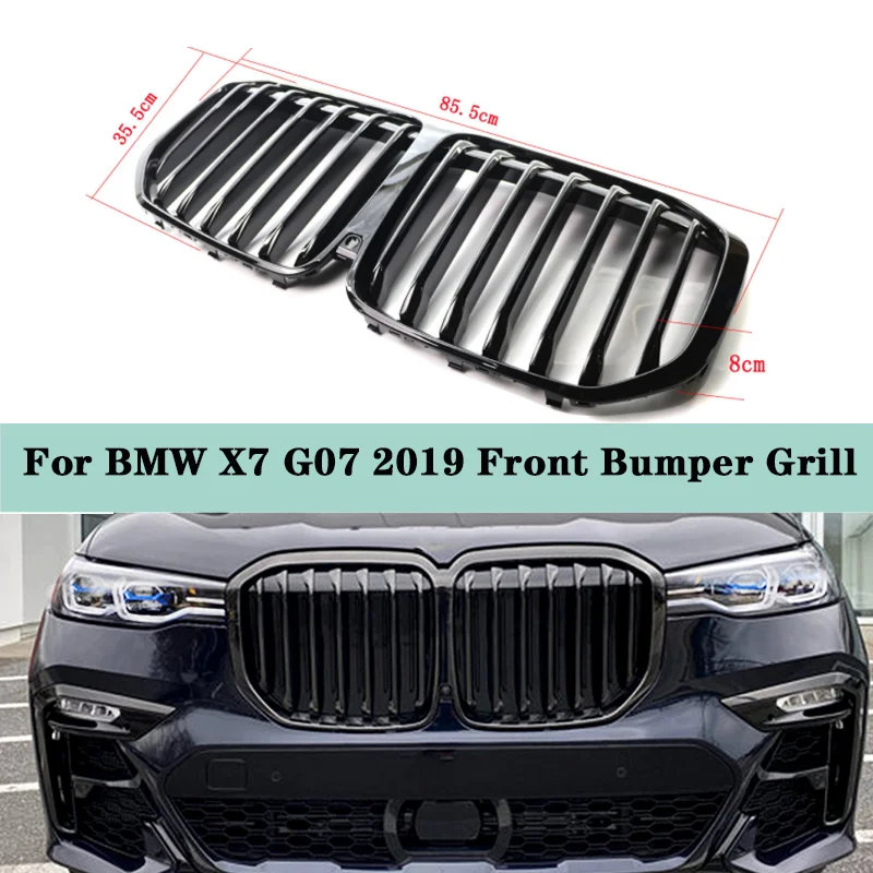 

1 Pair Front Bumper Racing Grill Kidney Grilles Cover For BMW X7 G07 2019 Front Bumper Grill Power Performance Car Accessories
