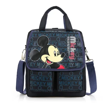 

Disney cartoon handbags primary bag school girl boy Mickey mouse Minnie children double pocket portable tutorial bags shoulder