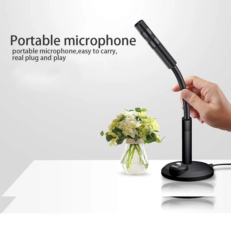ПК микрофон Plug and Play 3,5 мм домашняя студия всенаправленный микрофон подходит для рабочего стола/ноутбука/компьютера/ноутбука/Youtube/P