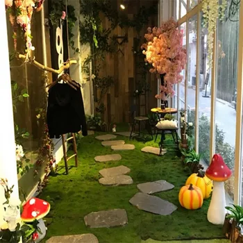 

100*100cm Artificial Moss Fake Green Plants Mat Faux Moss Wall Turf Grass for Shop Home Patio Decoration Greenery