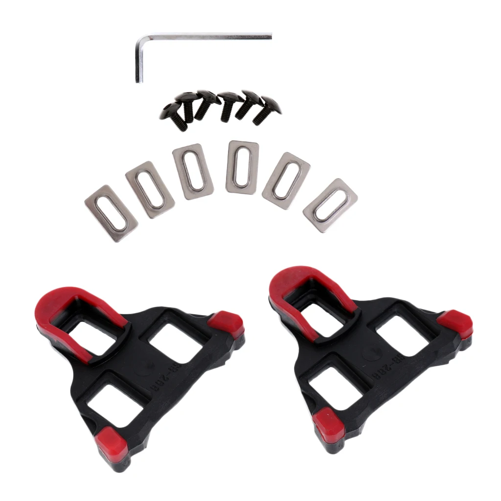 2 Pcs Road Bike Cleats 6 Degree Cycling Self-locking Pedal Cleats Set
