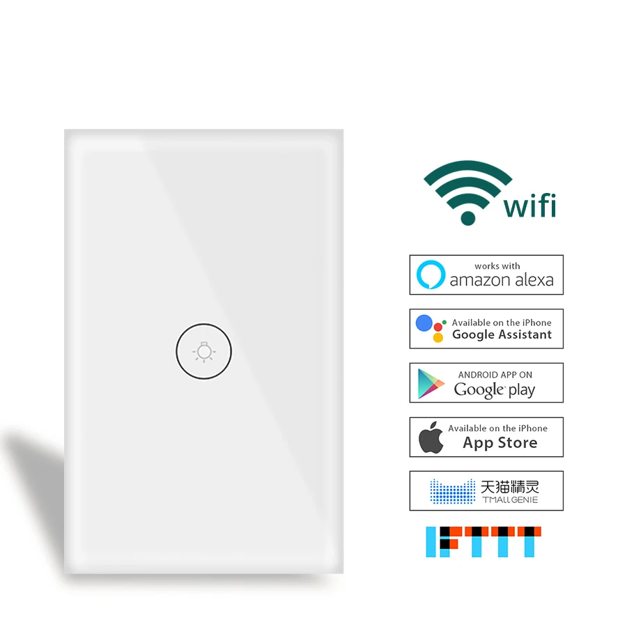 Умный настенный сенсорный выключатель 1 2 3 банды Wifi стандарт США/ЕС работает с Tuya